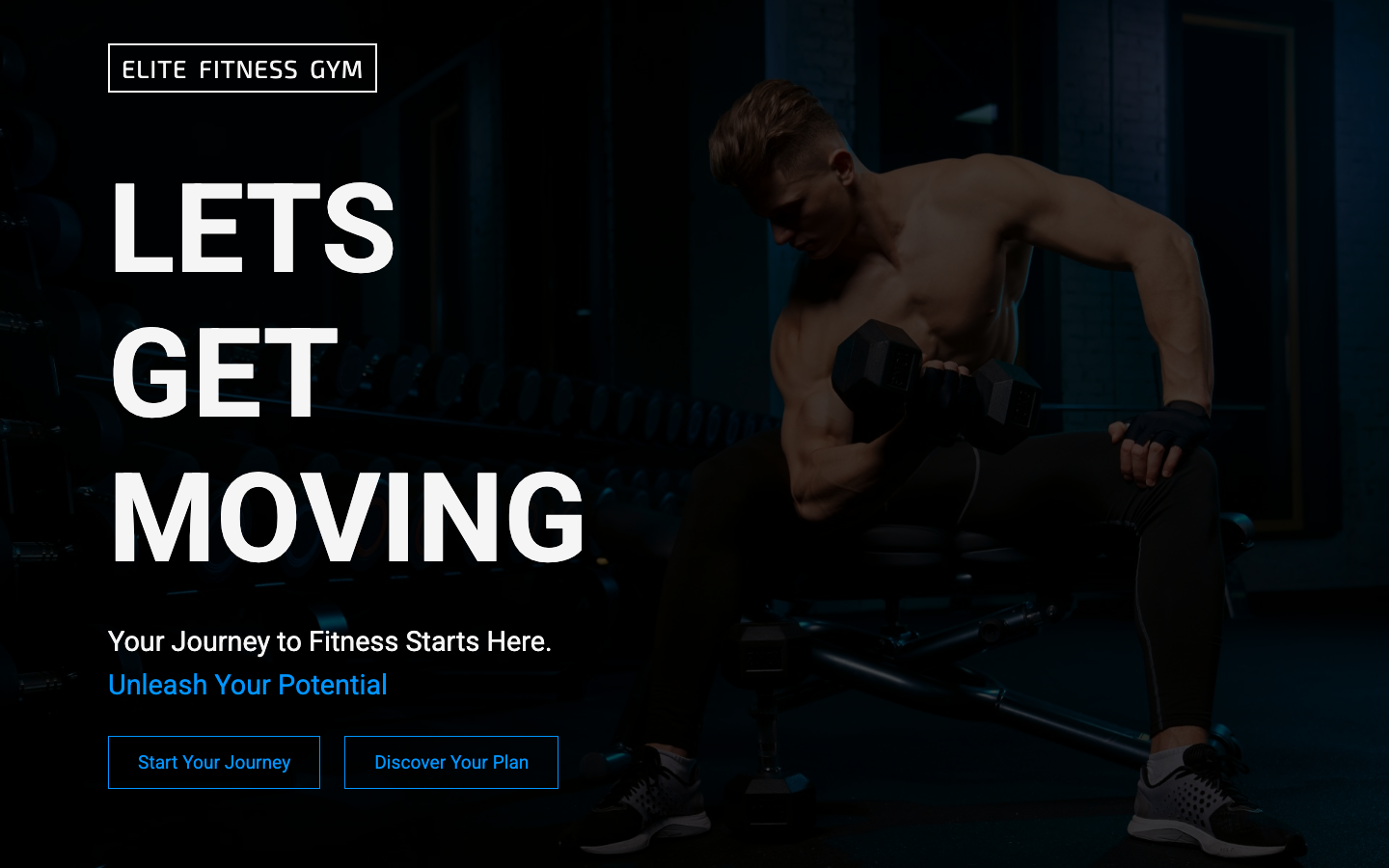 Elite Fitness Gym live website screenshot